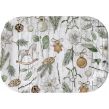 Мини табла 20х14см White Xmas Deco сива